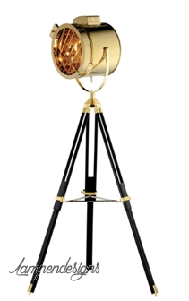 Tripad Projektor Lampe Marine Stil Gold