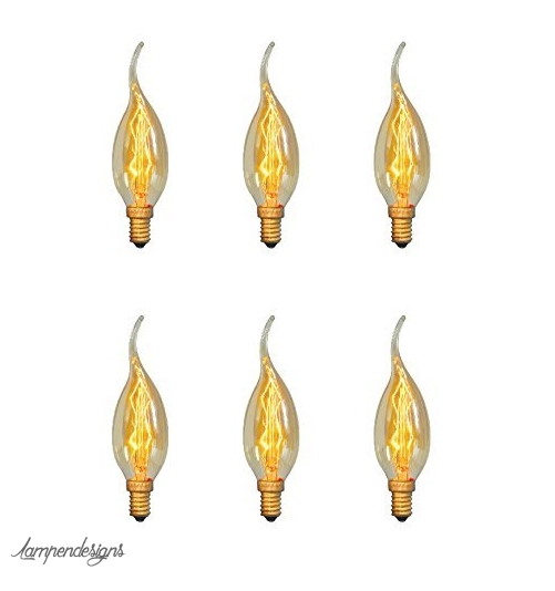 Edison Light Bulb candle 6 pieces,